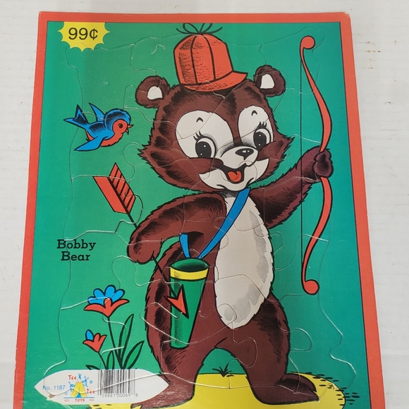 1989 VTG! 3pc Puzzle Rudolph Reindeer, Tee Pee Toys, Golden Jessup Paper Box - Picture 9 of 12